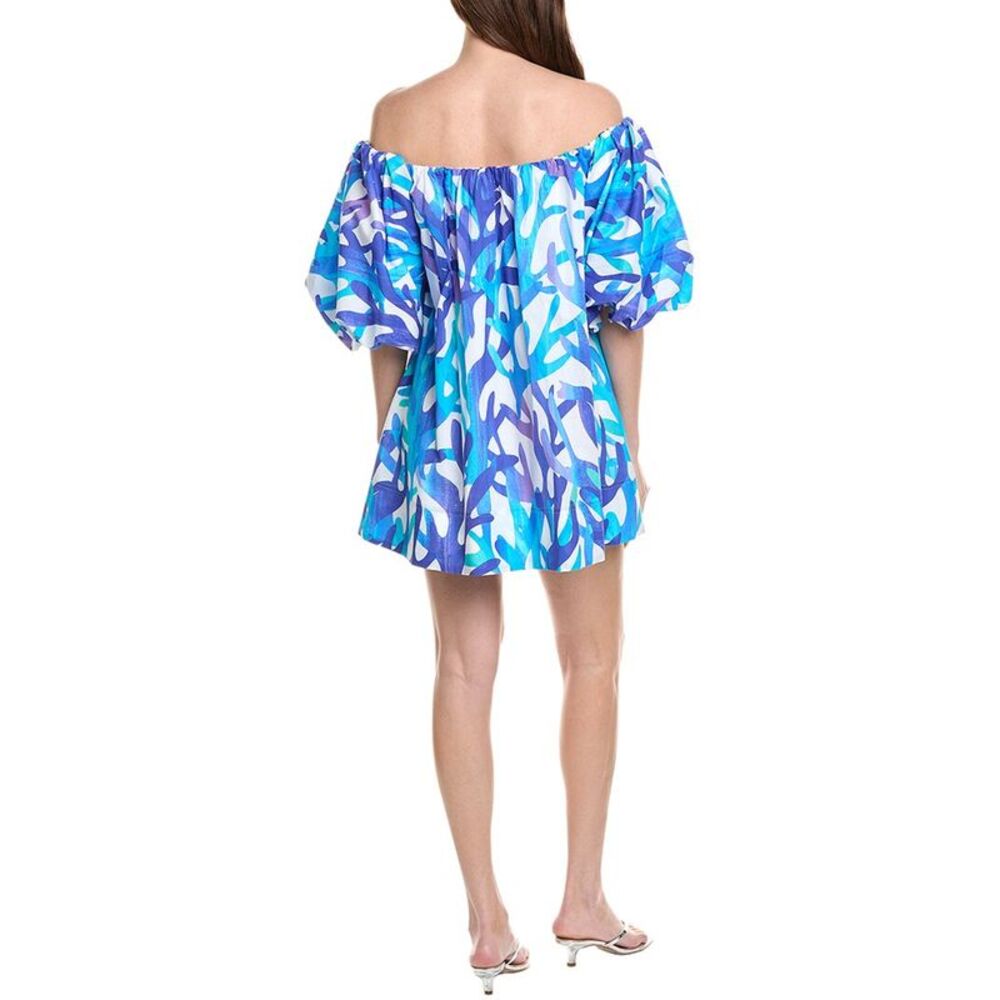 Milly Womens  Jamie Under The Sea Cotton Voile Mini Dress, Blue - Picture 2 of 3